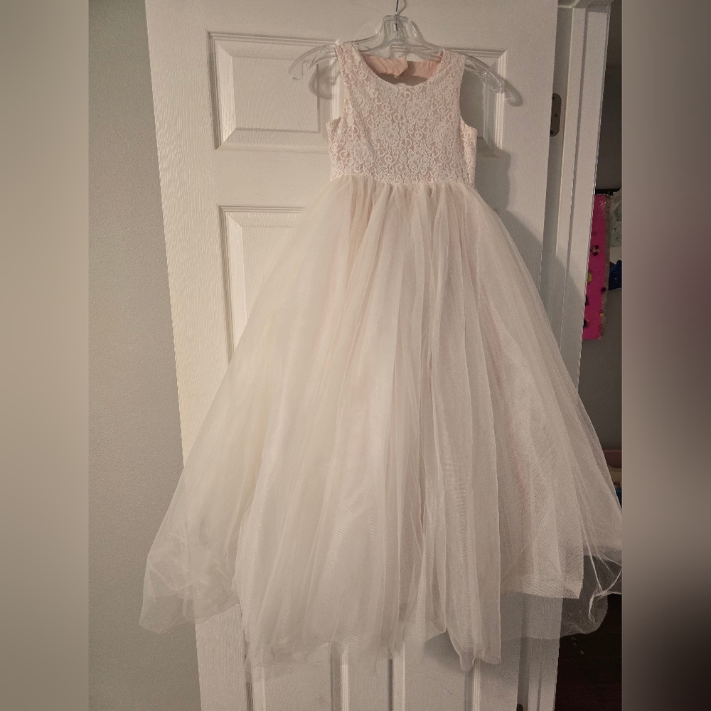 David's bridal flower girl lace tulle gown